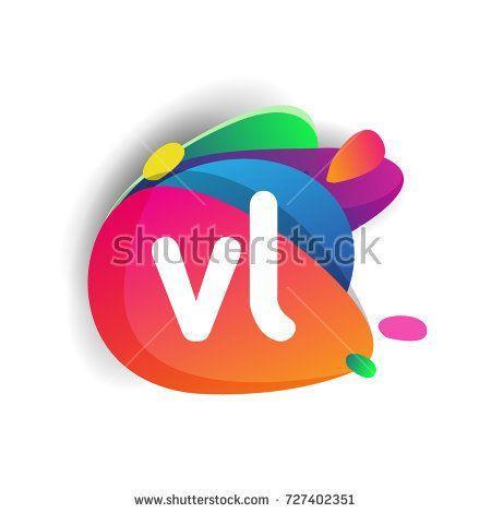Company with VL Logo - Letter VL logo with colorful splash background, letter combination ...