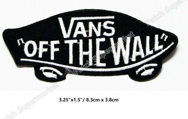 Off the Wall Skateboard Logo - VANS off the wall Black and white Embroidered Patch Iron Sew Logo
