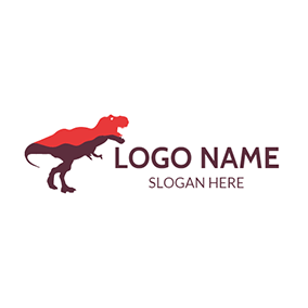 Red Dinosaur Logo - Free Dinosaur Logo Designs. DesignEvo Logo Maker