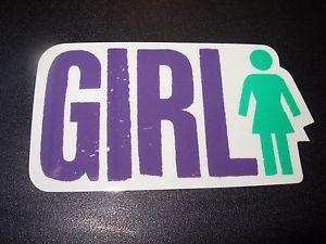 Girl Skateboard Logo - GIRL SKATEBOARDS Purple Green font logo Skate Sticker 4 X 2.25 ...
