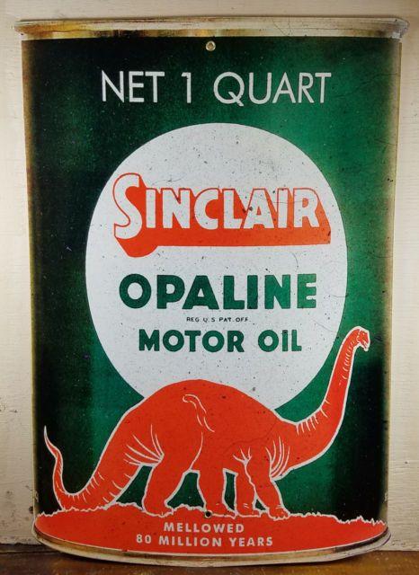Red Dinosaur Logo - Sinclair Opaline Motor Oil 1 Quart Can Red Dinosaur 23 1/4
