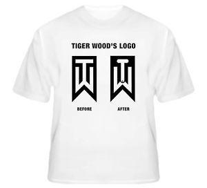 Tiger Woods Logo - Tiger Woods Before And After Logo Funny Golf T Shirt | eBay