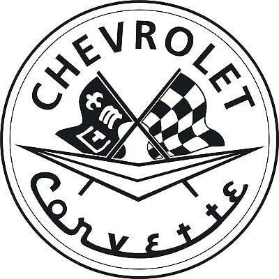 Classic Corvette Logo - CHEVROLET CORVETTE LOGO Sticker Decal Classic Cars 90mm - £2.50