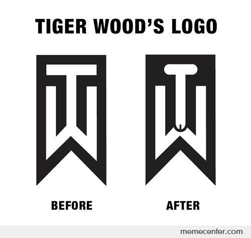 Tiger Woods Logo - Tiger Woods' logo Before / After by ben - Meme Center