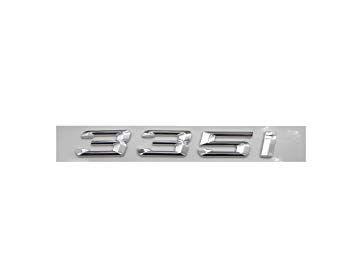 BMW 335I Logo - Chrome Shiny Silver 