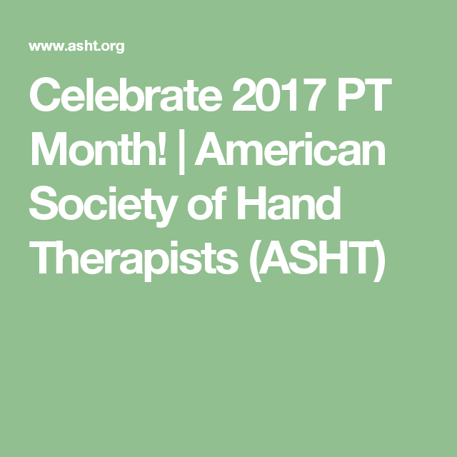 PT Month 2017 Logo - Celebrate 2017 PT Month! | American Society of Hand Therapists (ASHT ...