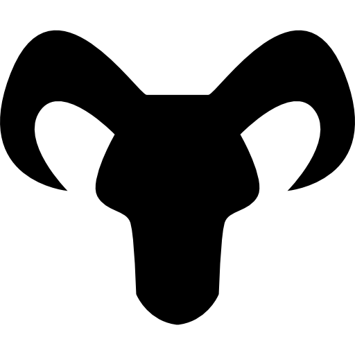 Black Silhouette Head Logo - Capricorn astrological sign of head black silhouette with horns ...
