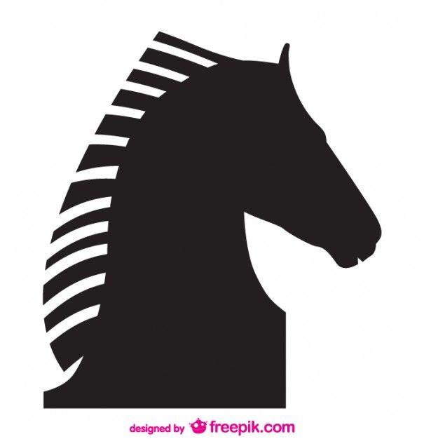 Black Silhouette Head Logo - Black horse head silhouette Vector