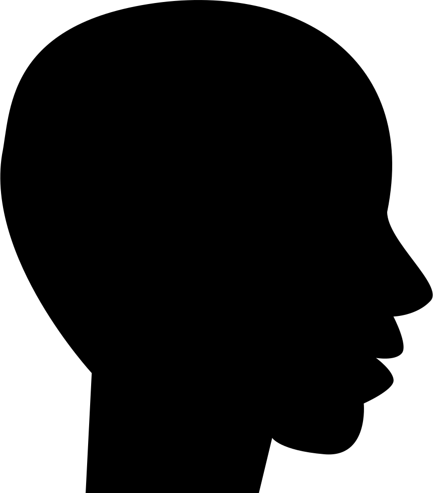 Black Silhouette Head Logo - Head Side View Black Silhouette Of Male Bald Shape Svg Png Icon Free ...