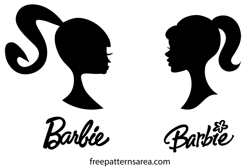Black Silhouette Head Logo - Barbie Silhouette Head Vector Logo Sign | FreePatternsArea