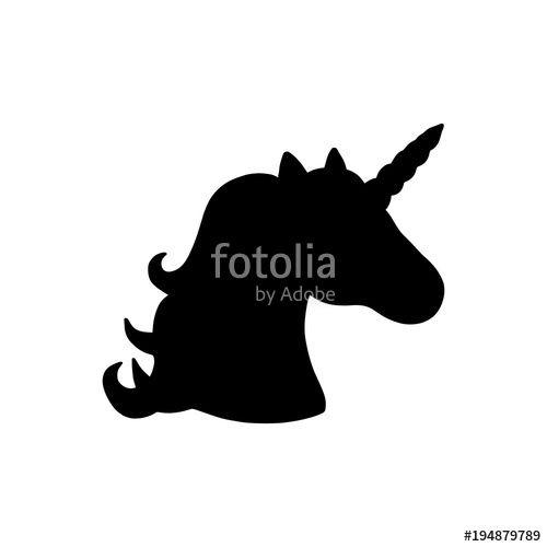 Unicorn Black and White Logo - Unicorn black silhouette. Vector illustration drawing, isolated ...