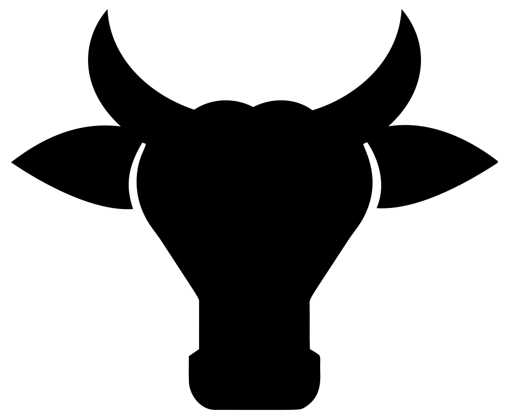Black Silhouette Head Logo - OnlineLabels Clip Art - Cow Head Silhouette
