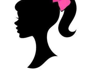 Black Silhouette Head Logo - Barbie iron on | Etsy