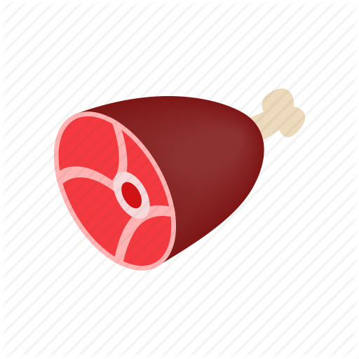 Ham Red Circle Logo - Fat, gammon, ham, ingredient, isometric, meat, pork icon