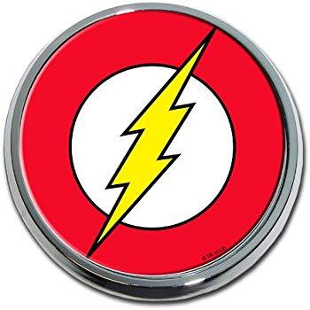 DC Flash Logo - DC Comics The Flash Logo Premium Chrome Metal Auto