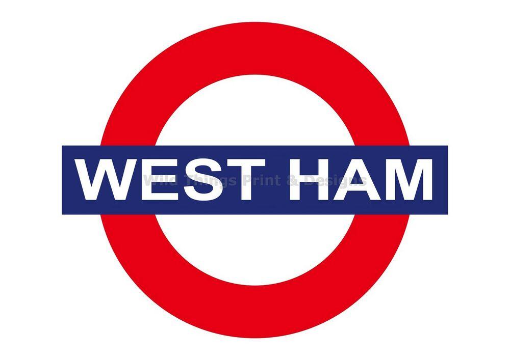 Ham Red Circle Logo - RETRO METAL PLAQUE : WEST HAM TUBE Football SIGN Sign Ad