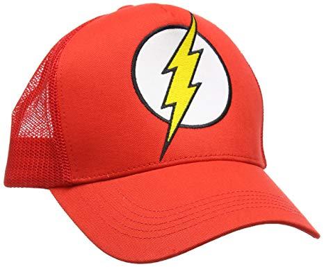 Red DC Logo - DC Comics Unisex's Dc-Flash-Logo Baseball Cap, Red, One Size: Amazon ...