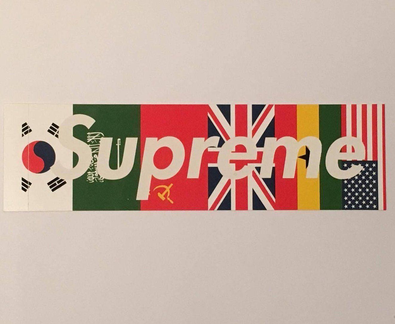 Cool Supreme Flag Box Logo - Supreme Flags Box Logo Sticker - Multi – CopVsDrop