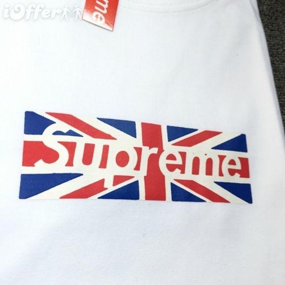 British Supreme Box Logo - SUPREME BOX LOGO United Kingdom word flag pocket T-shir for sale