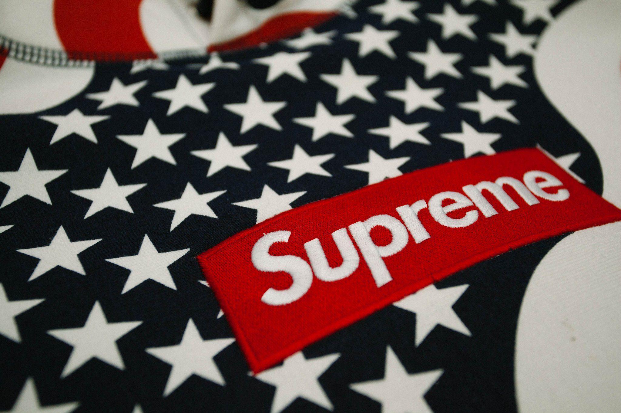 supreme box logo hoodie american flag