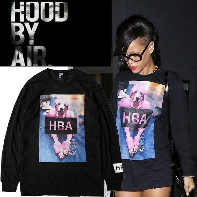 HBA Hood by Air Logo - New 2013 Fashion hood by air hba classic poodle dog logo long sleeve