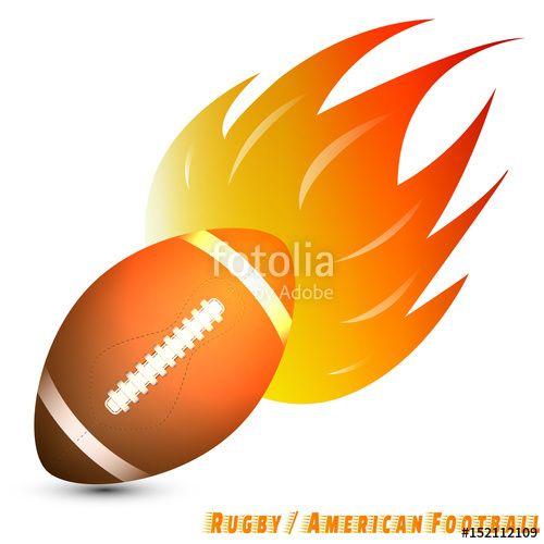 Blue Orange Red Ball Logo - rugby ball or american football ball with red orange yellow tone