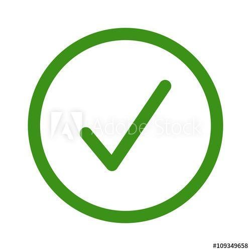 Circle Check Logo - Green circle confirm checkbox or check box line art icon for apps