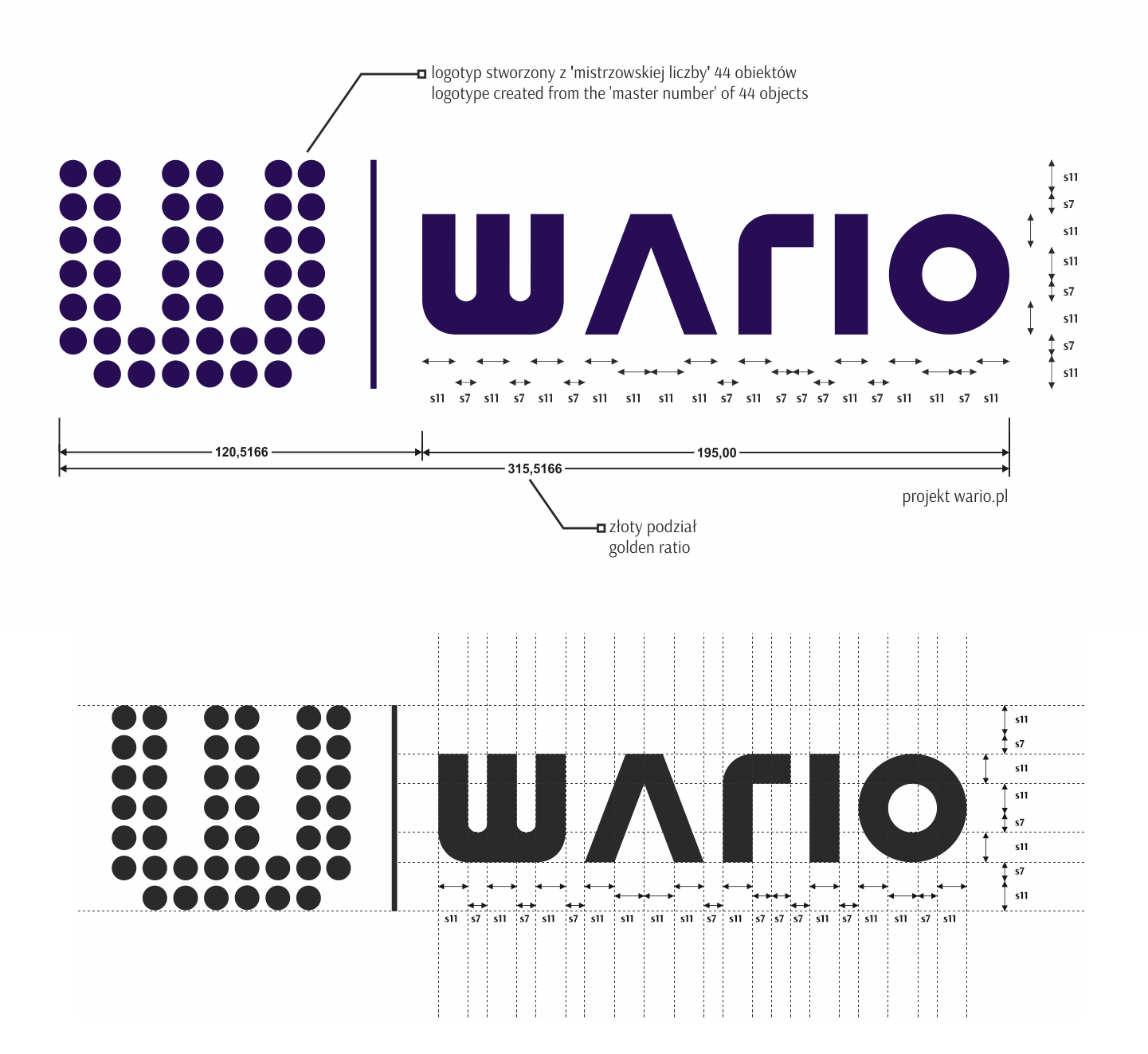 Golden Master Logo - Projekt logo wario [złoty podział, mistrzowska liczba 44] - wario ...