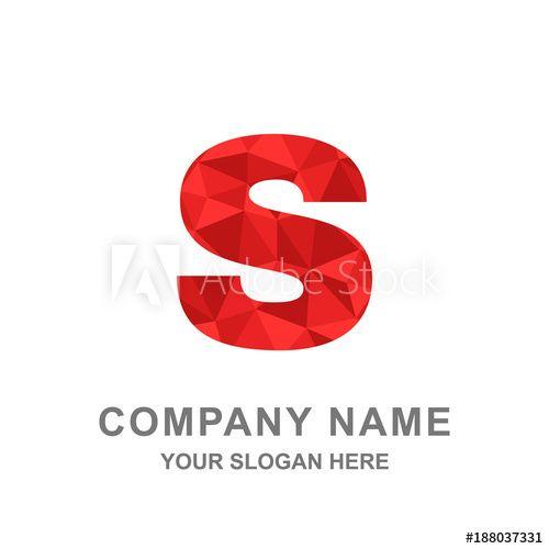 Red Letter Brand Names Logo - Red Letter S Polygonal Style Logo Vector Illustration this