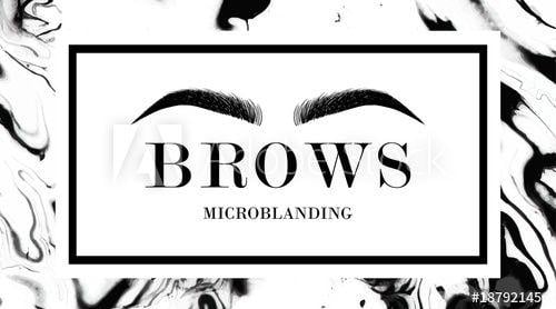 Golden Master Logo - Business card template with Beautiful hand drawing eyebrows for