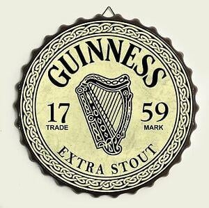 Guinness Bottle Logo - Guinness Retro metal Bottle Cap Wall Sign - Vintage Bar Garage | eBay
