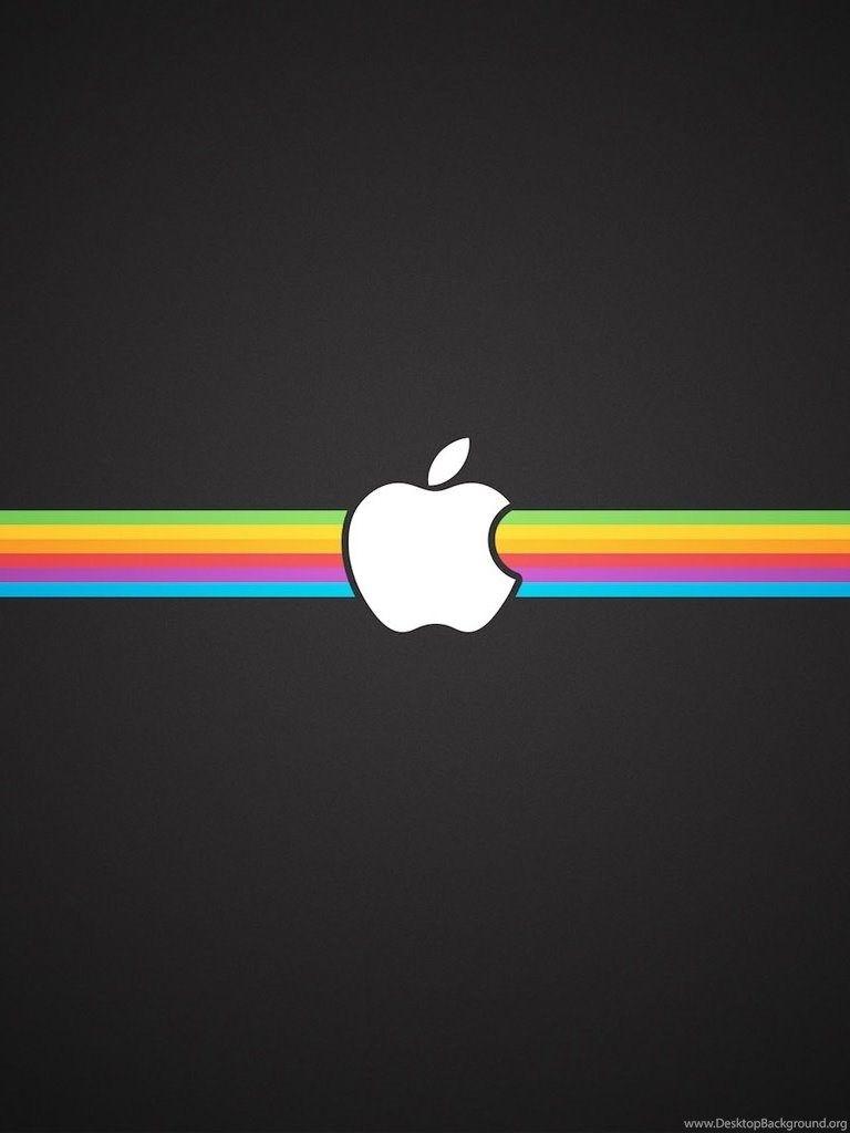 Colored Apple Logo - Rainbow Colored Apple Logo For iPad Mini Desktop Background