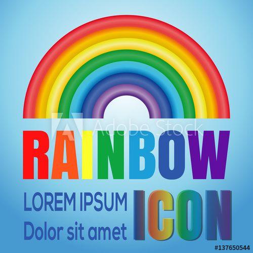 Rainbow Curve Logo - Rainbow. Rainbow logo element.Rainbow vector icon. Image