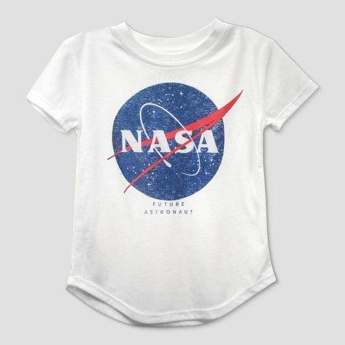 NASA Logo - Toddler Girls' NASA Logo Short Sleeve T-Shirt Ivory : Target