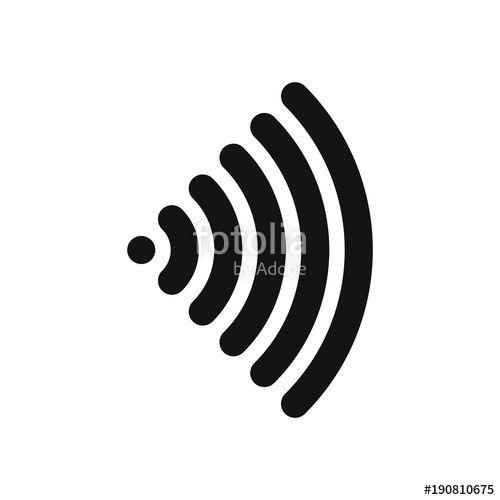 Sideways Wi-Fi Logo - Wifi symbol. Wireless internet connection or hotspot sign. Outline ...