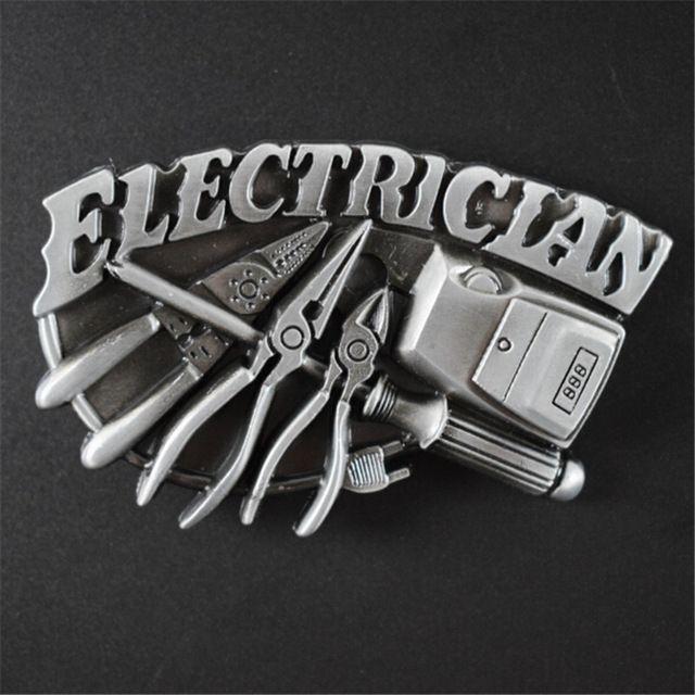 Electrician Logo - Farmer Belt Buckle Metal 86MM 3D ELECTRICIAN Logo Diy Mens Clothes ...
