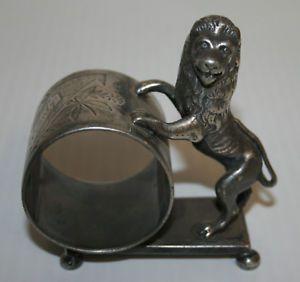 Silver Standing Lion Logo - Victorian Silver Plated Napkin Ring Standing Lion Meriden Britannia ...