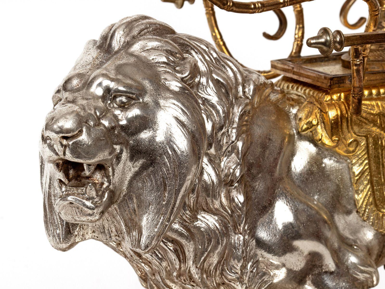 Silver Standing Lion Logo - Impressive Victorian Silver Plate Liqueur Stand with a Standing Lion ...