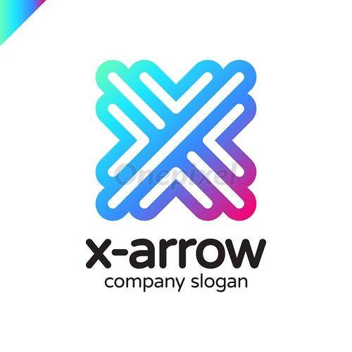 Four Letter Company Logo - Letter X logo design concept with four arrow in round