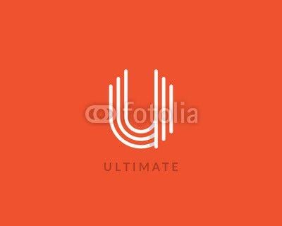 Creative U Logo - Letter U logo monogram. Creative line art design. Eps10 Vector
