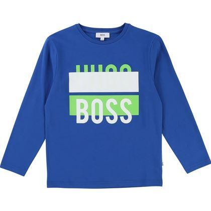 Blue Top Logo - Boss Boys LS BLue Logo Top