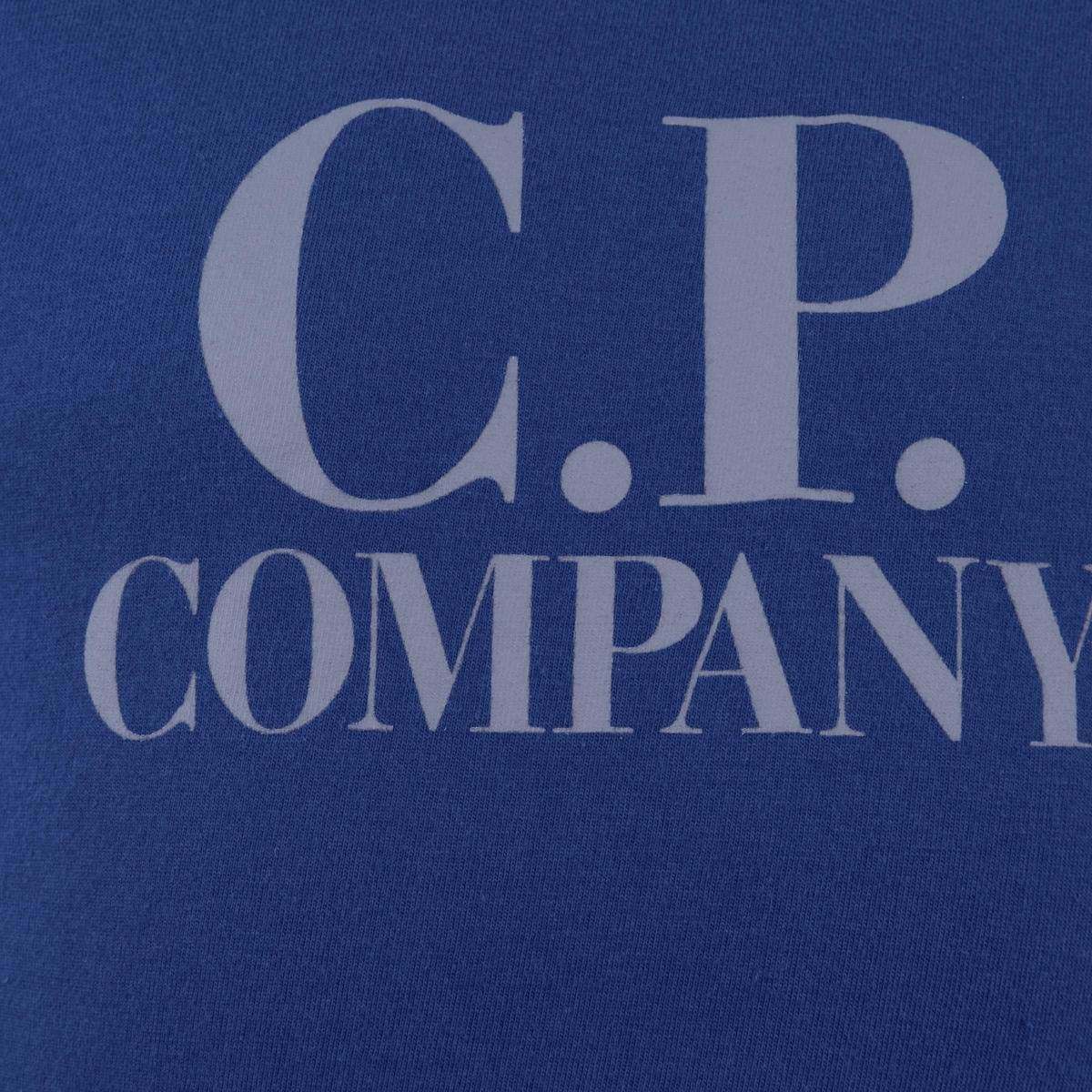 Blue Top Logo - C.P. Company Boys Blue Cotton Logo Top