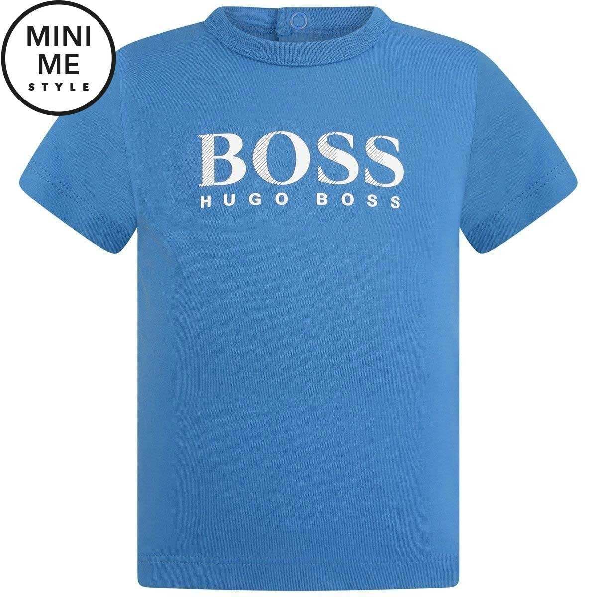 Blue Top Logo - BOSS Baby Boys Blue Logo Print Top