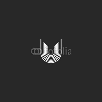 Creative U Logo - Letter U logo monogram creative idea. Thin lines typography art ...