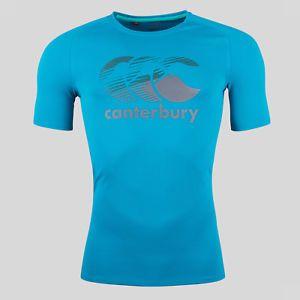 Blue Top Logo - Canterbury Mens Vapodri Poly Large Logo T-Shirt Blue Top Sports ...