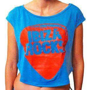 Blue Top Logo - OFFICIAL Ibiza Rocks Women's Crop Top Logo Blue Box LARGE Festival ...
