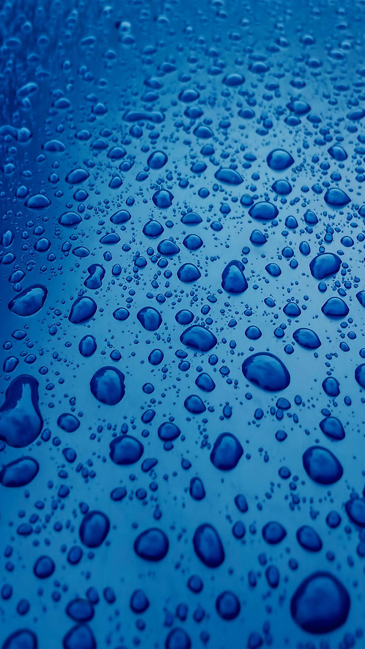 Blue Rain Drop Logo - iPhonepapers.com | iPhone 8 wallpaper | vr95-rain-drop-nature-blue ...