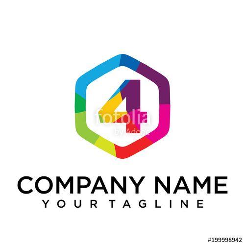 Four Letter Company Logo - 4 Letter Logo Icon Hexagon Design template Element