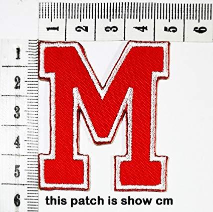 Red Letter Sports Logo - Amazon.com: Red letter M patch logo Sew On Patch Clothes Bag T-Shirt ...