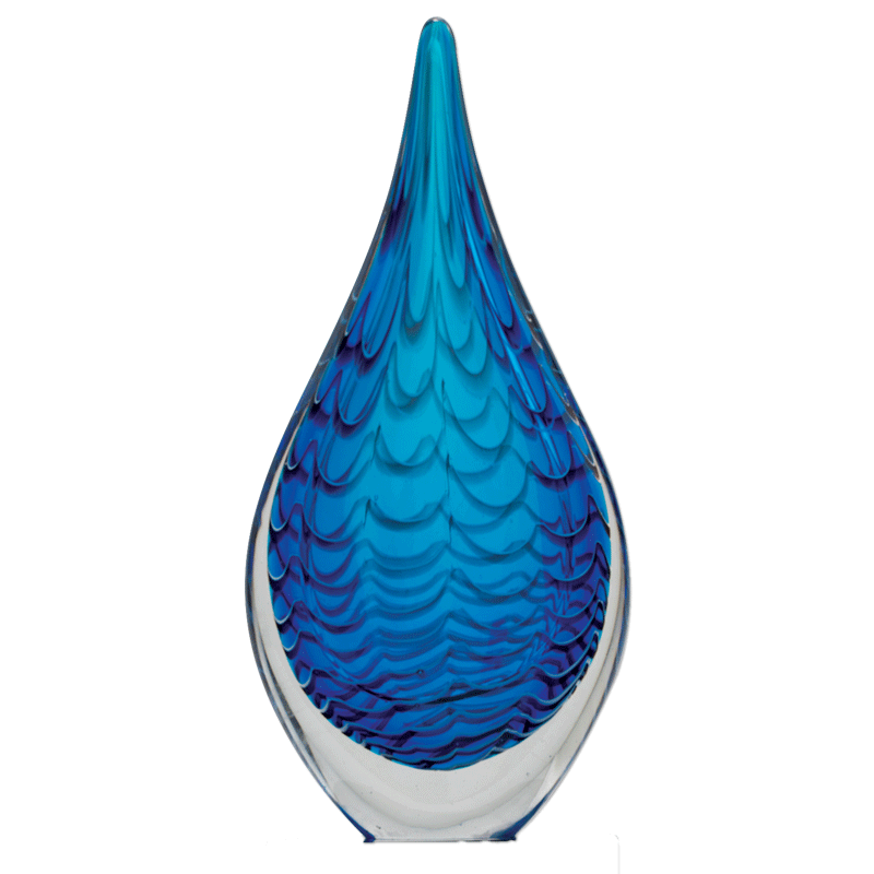 Blue Rain Drop Logo - Blue Raindrop Art Glass | Dale Rogers Training Center